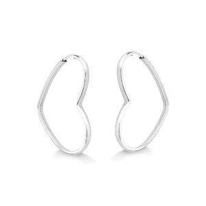 Brinco de Coração Argola - Prata